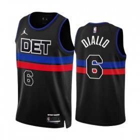 Män Detroit Pistons Tröja Hamidou Diallo 6 Jordan 2022-23 Statement Edition Svart Swingman